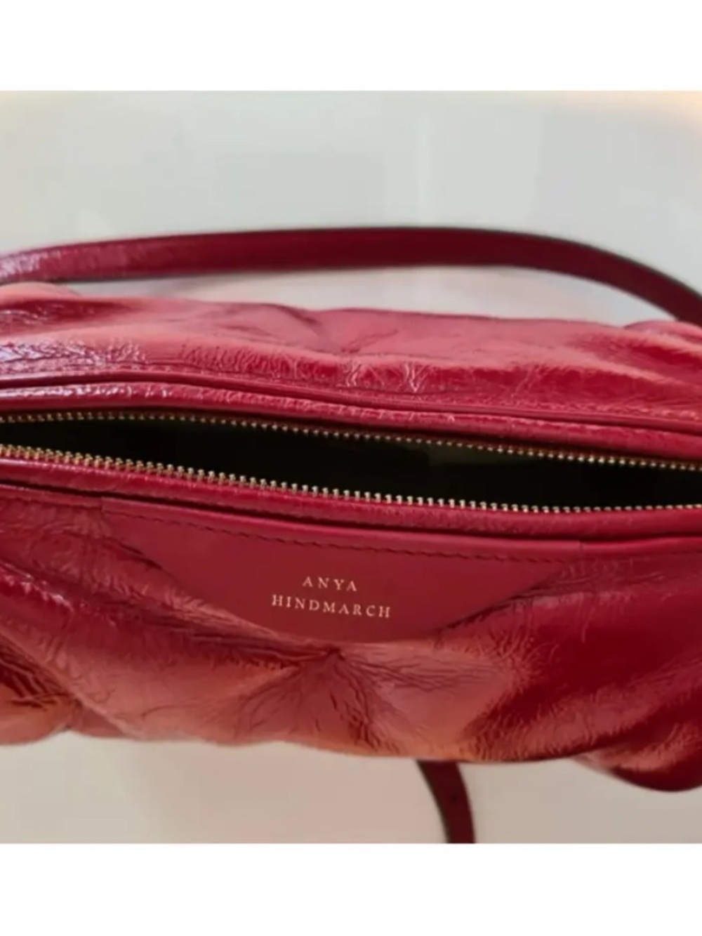 Anya Hindmarch Red Leather Crossbody Bag